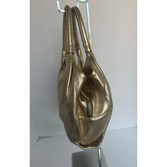 Kate Spade Genuine Pebbled Gold Leather Double Handles Shoulder/Hand Bag Purse - Picture 2 of 12